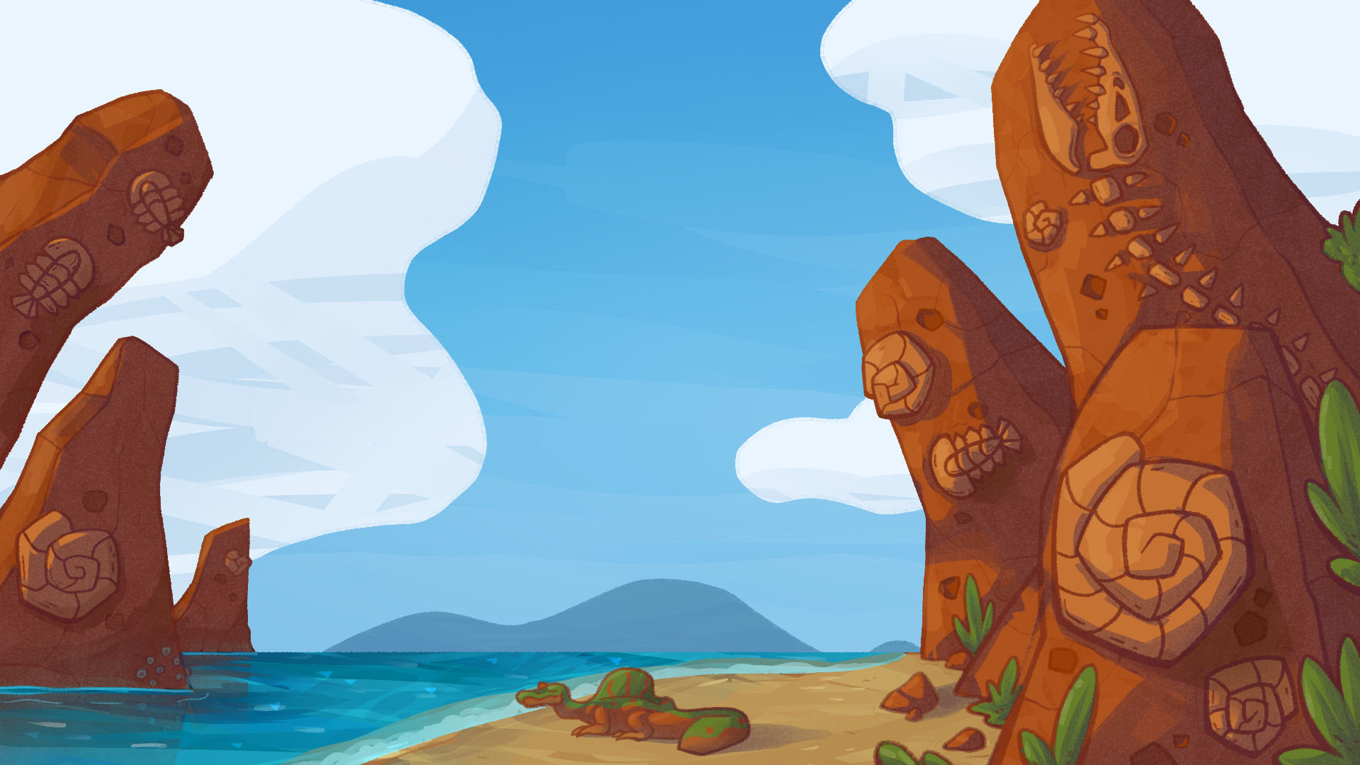 Prehistoric beach | Illustration design